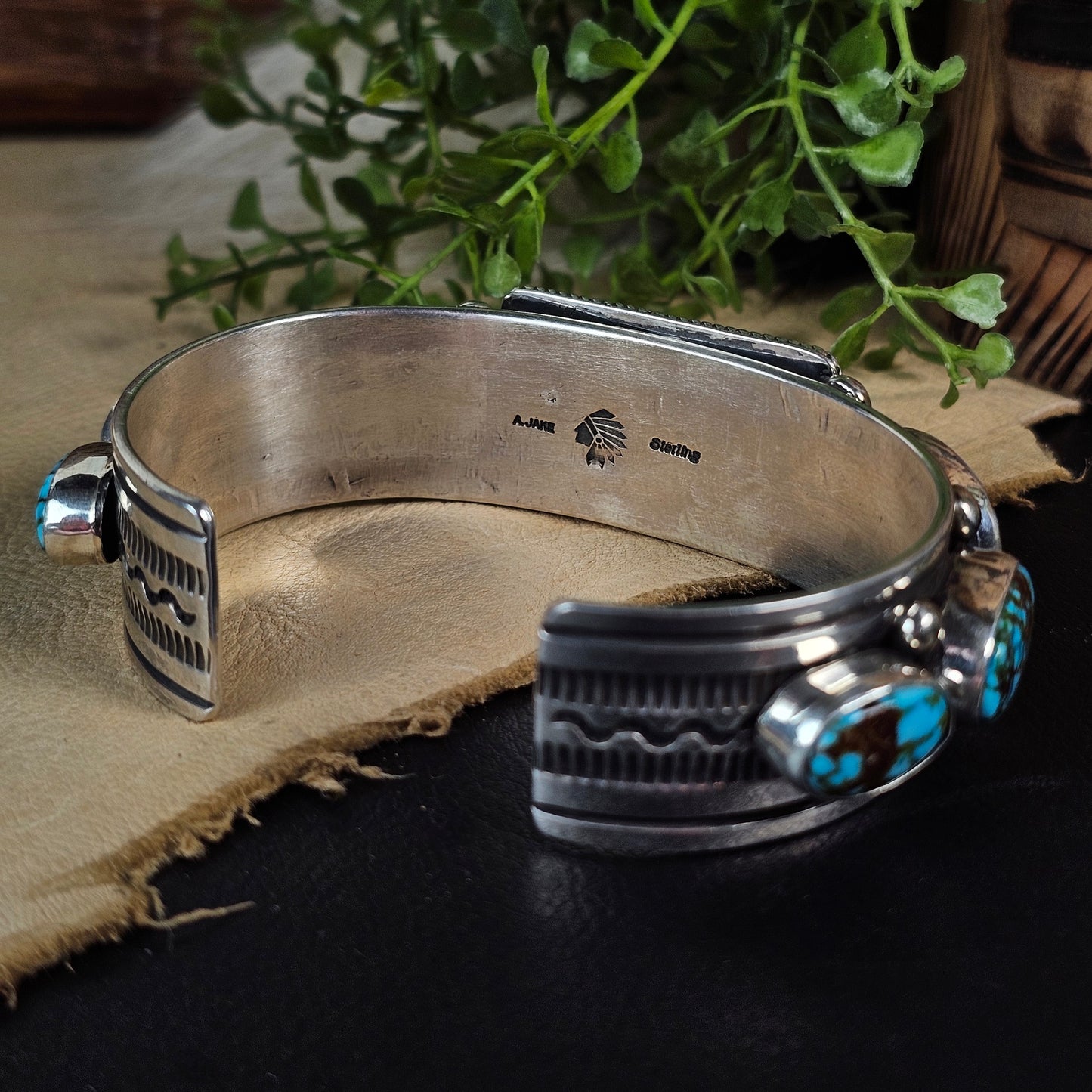 Kingman Water Web Turquoise Bracelet