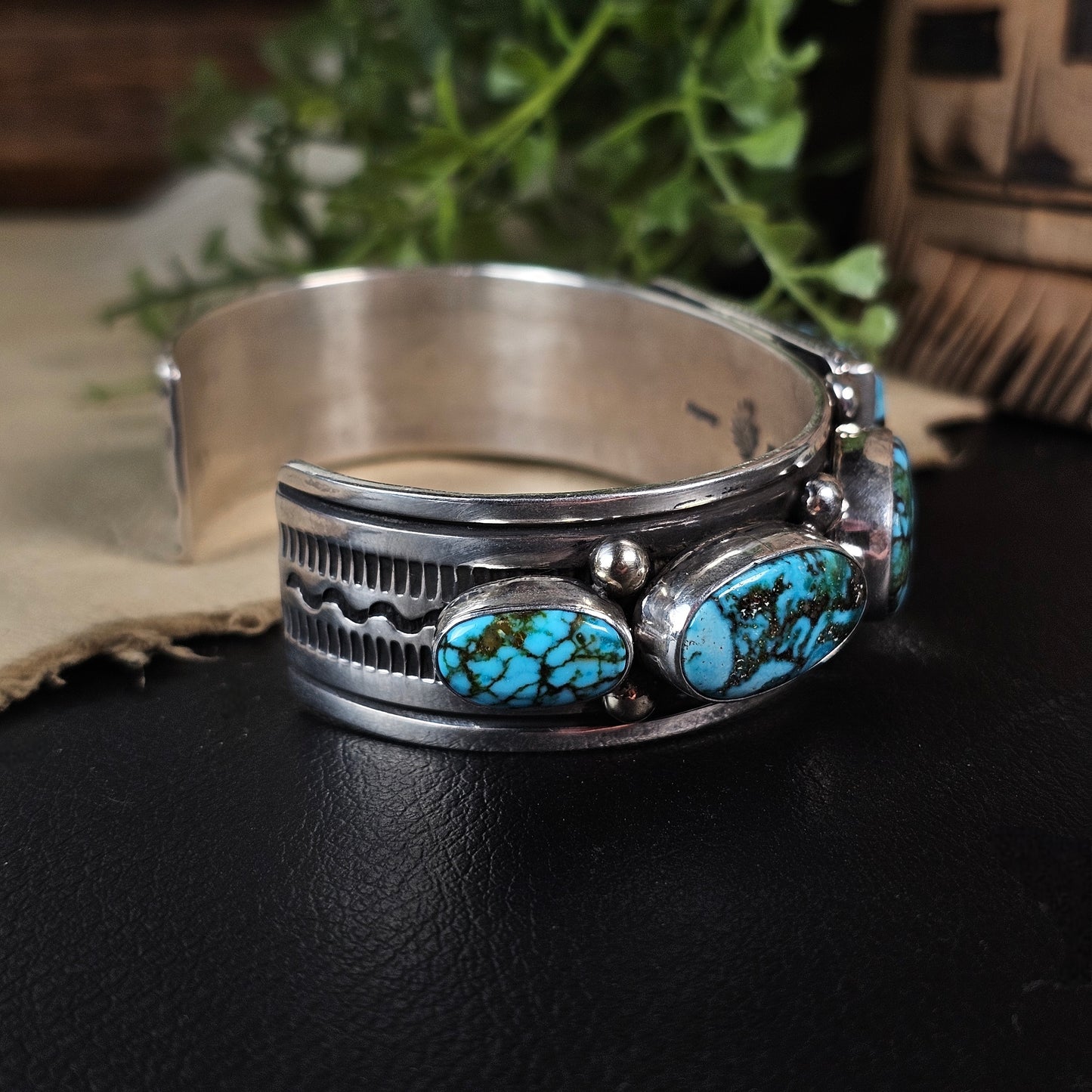 Kingman Water Web Turquoise Bracelet