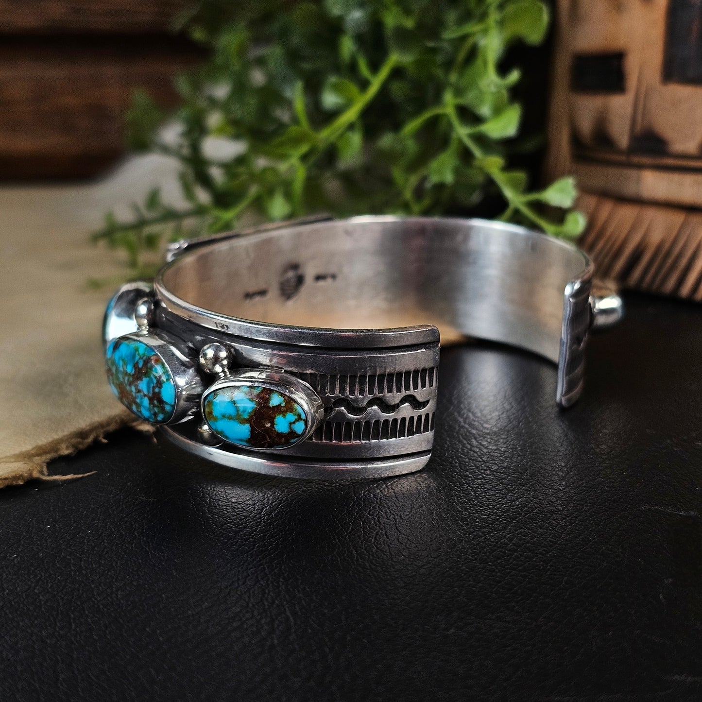 Kingman Water Web Turquoise Bracelet