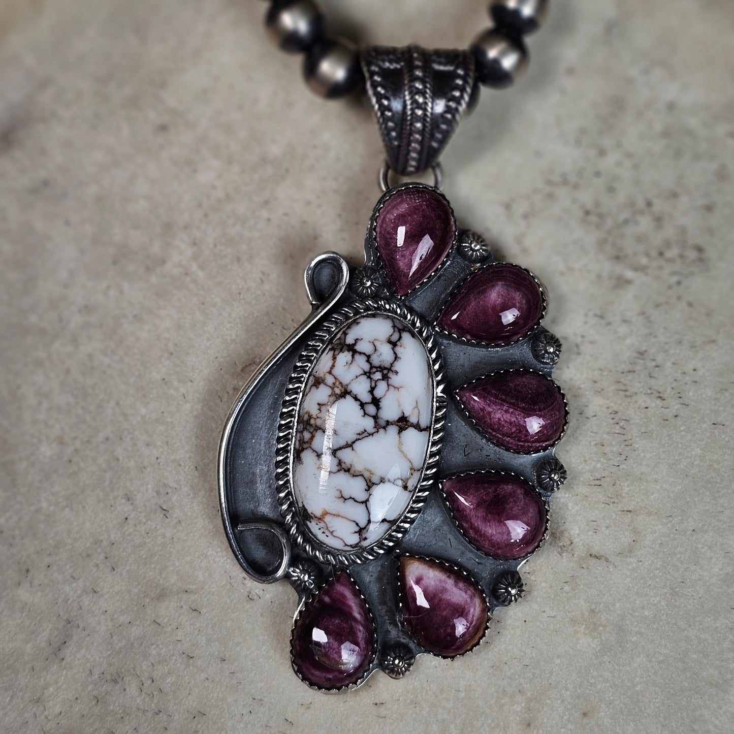 Wild Horse Necklace w/ Spiny Oyster