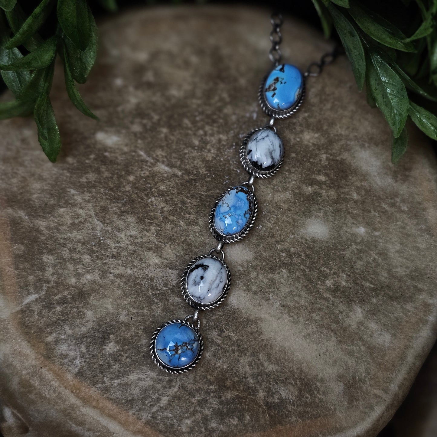 Golden Hills Turquoise Necklace w/ White Buffalo