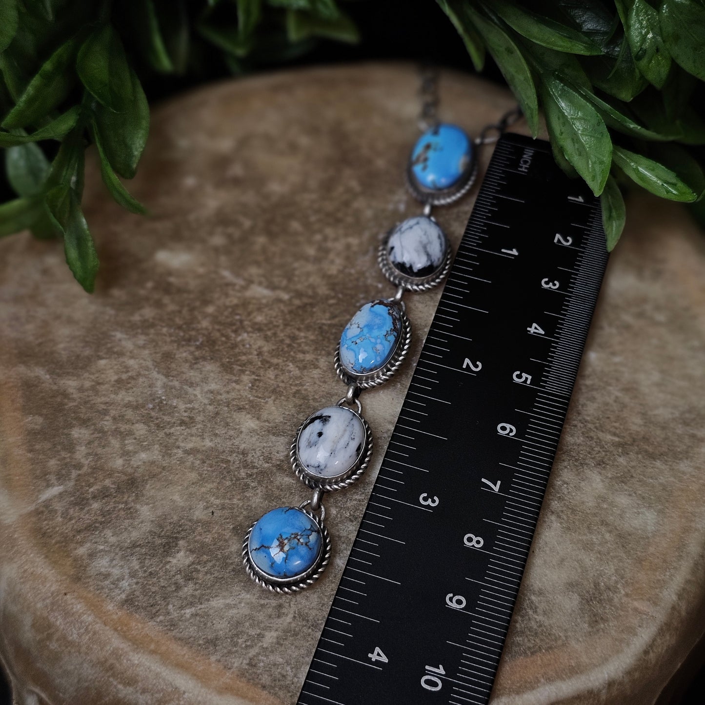 Golden Hills Turquoise Necklace w/ White Buffalo