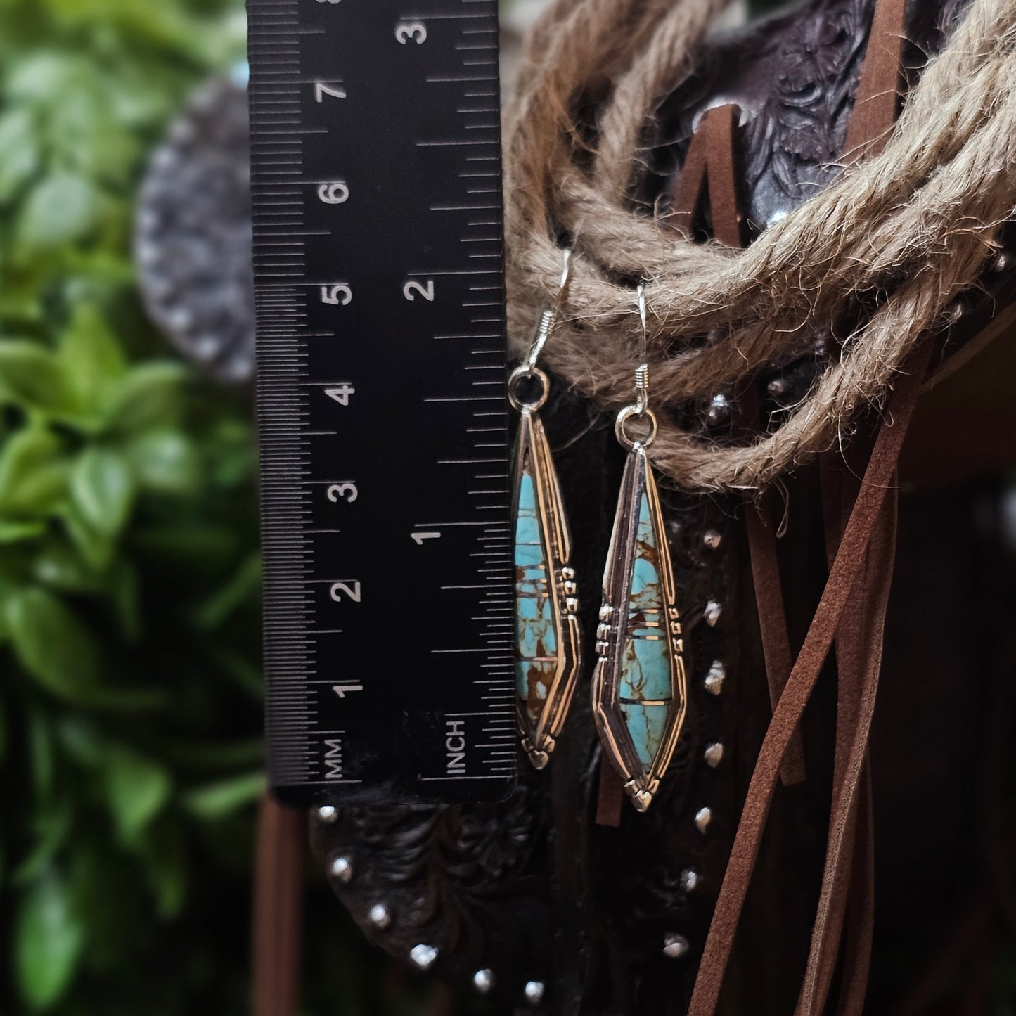 Zuni Earrings w/ Number 8 Turquoise