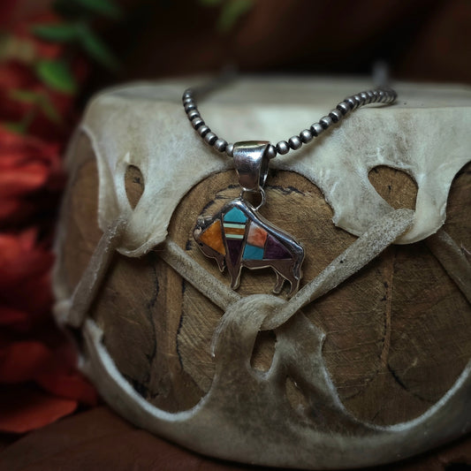 Zuni Necklace w/ Multi-Stone Inlay