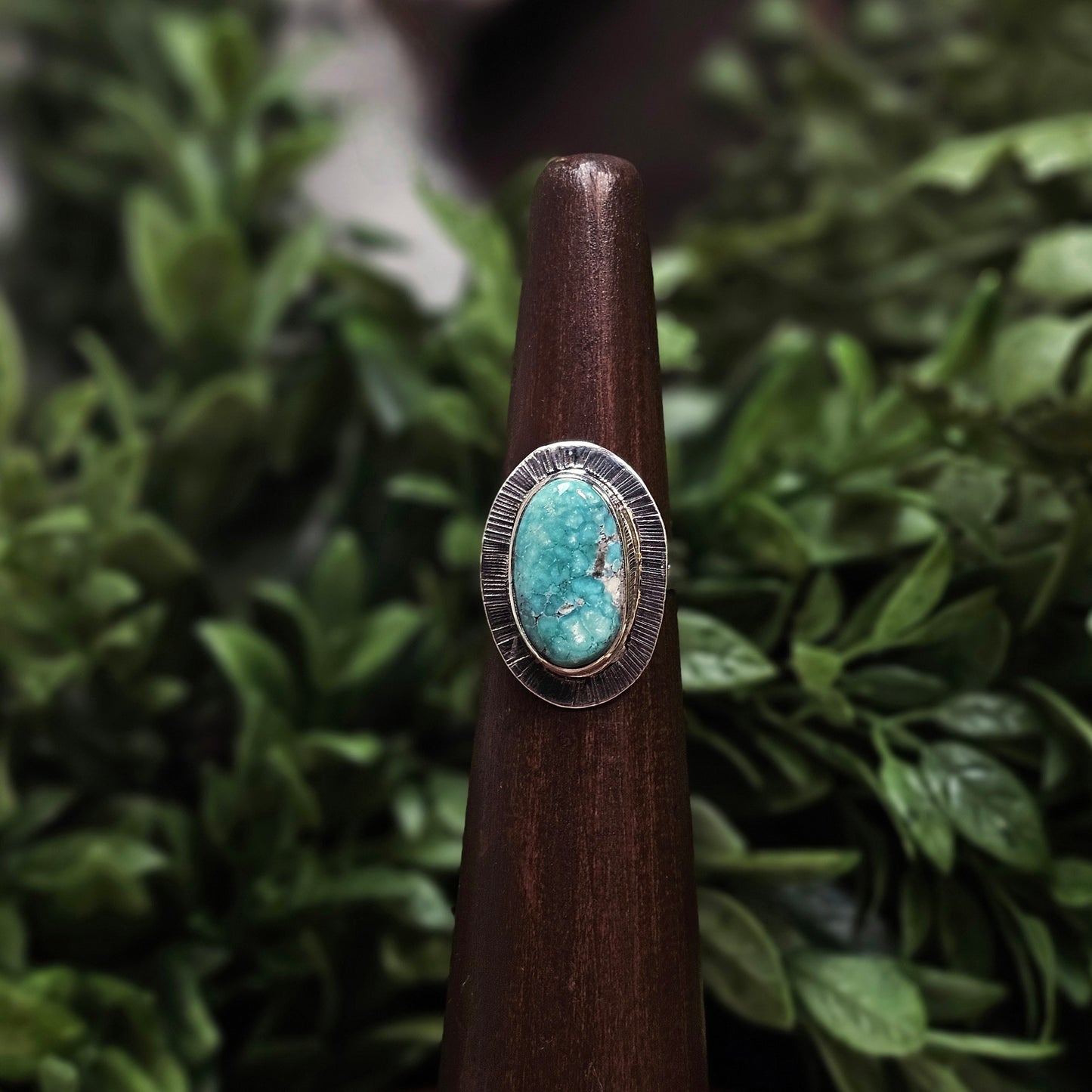 White Water Turquoise Ring - Size 7.5