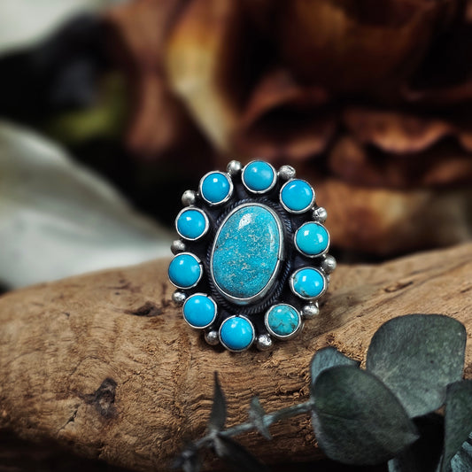 Adjustable Kingman Turquoise Ring