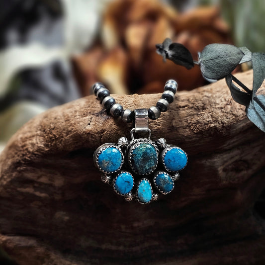 Nevada Turquoise Necklace w/ Kingman Turquoise and Pilot Mountain Turquoise