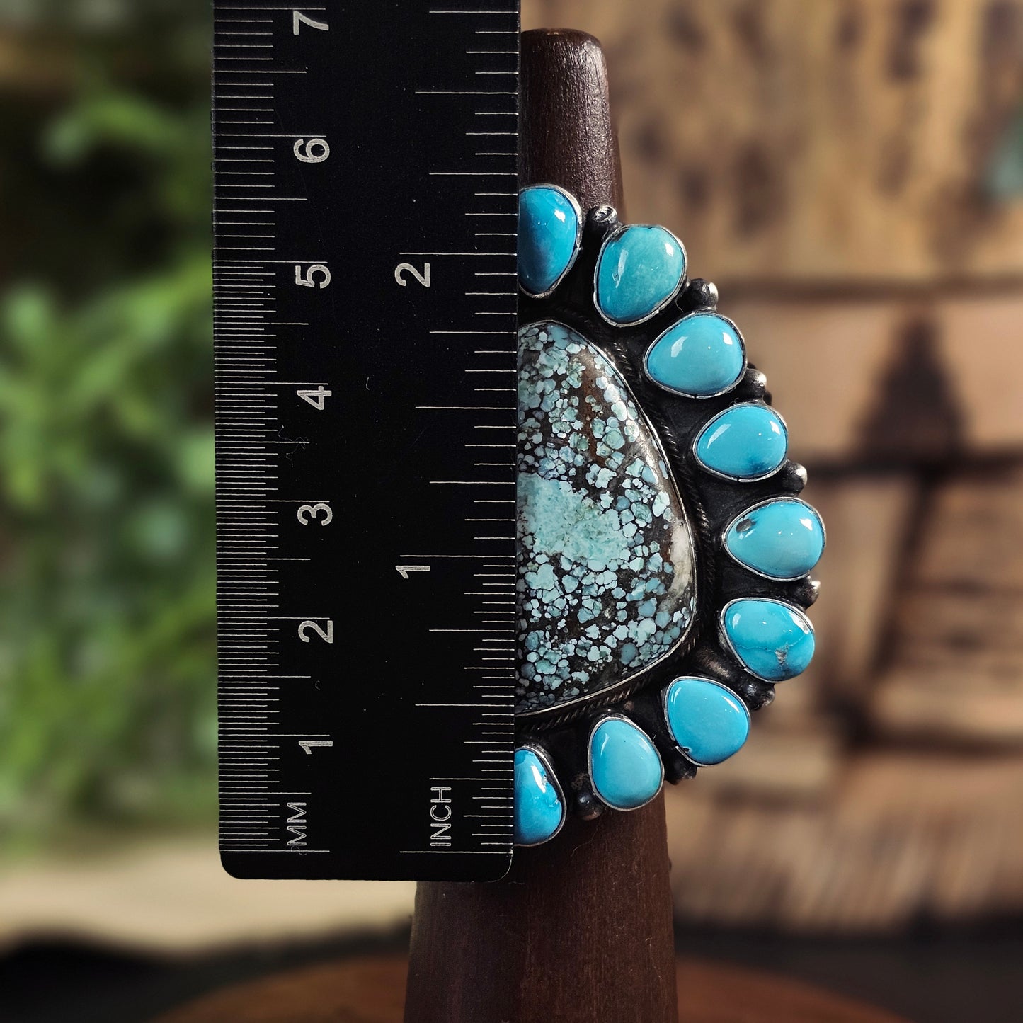Kingman Turquoise Ring w/ Kingman Spiderweb Turquoise - Size 9