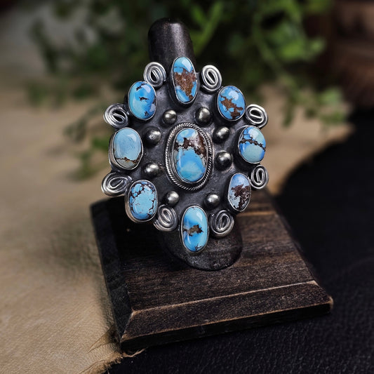 Adjustable Golden Hills Turquoise Ring