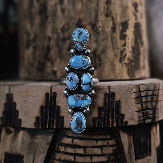 Adjustable Golden Hills Turquoise Ring