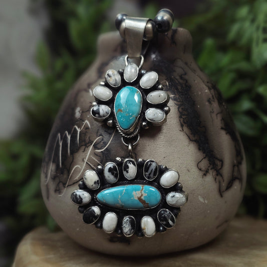 White Buffalo Necklace w/ Sierra Nevada Turquoise