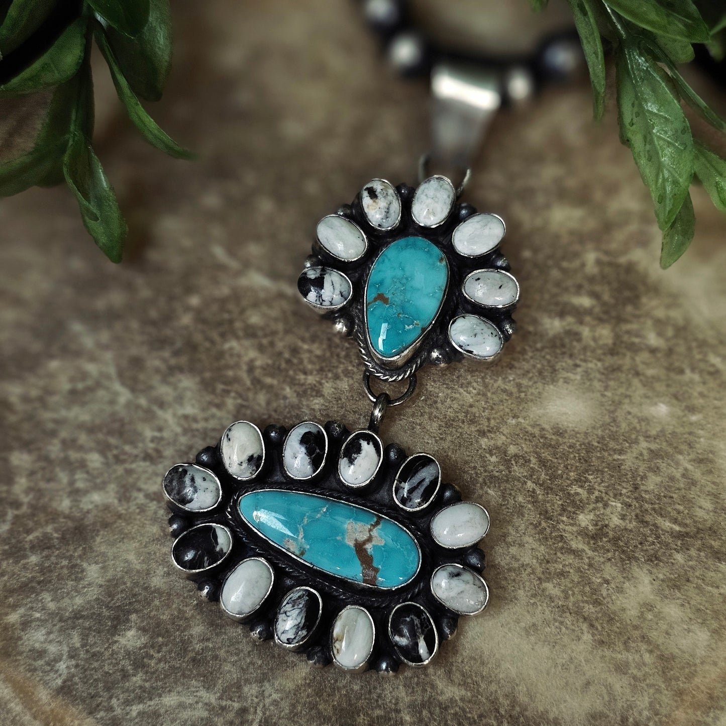 White Buffalo Necklace w/ Sierra Nevada Turquoise