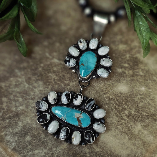 White Buffalo Necklace w/ Sierra Nevada Turquoise