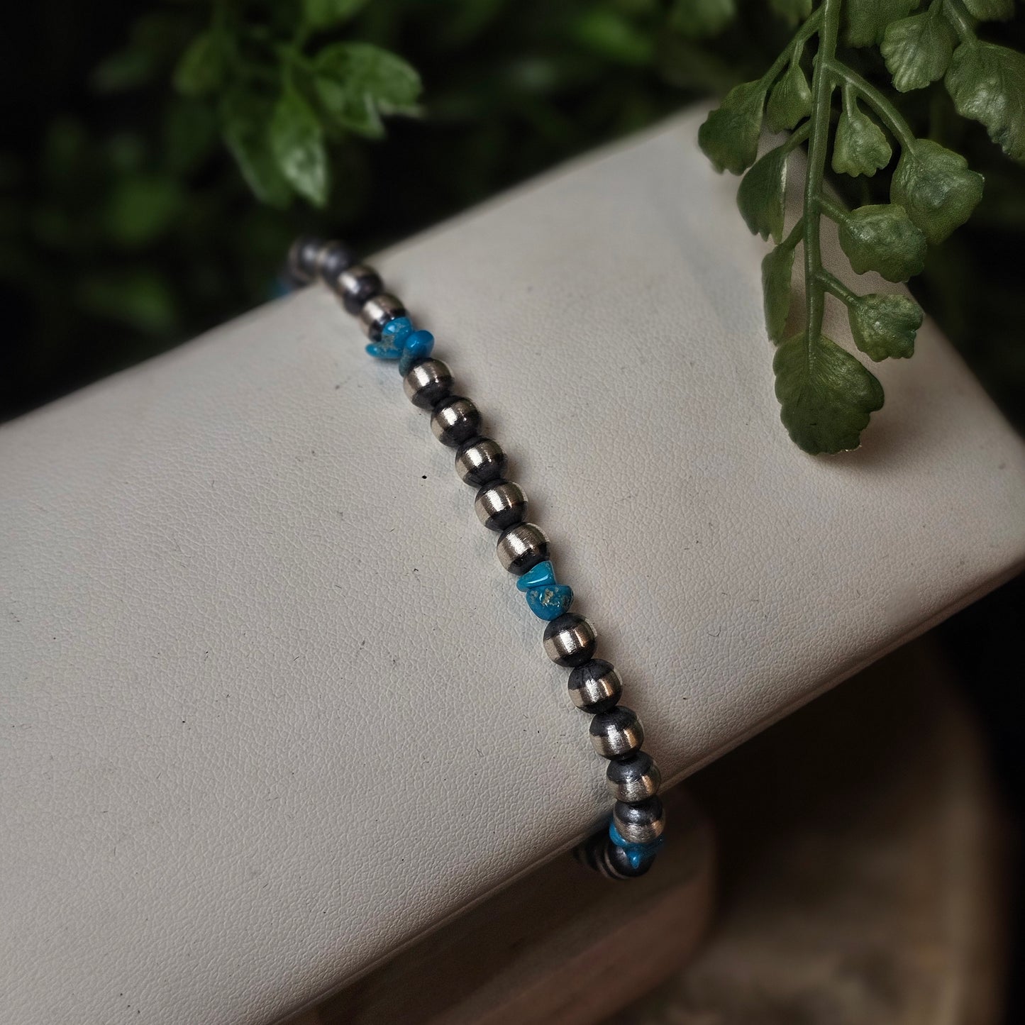 Navajo Pearl Bracelet w/ Kingman Turquoise