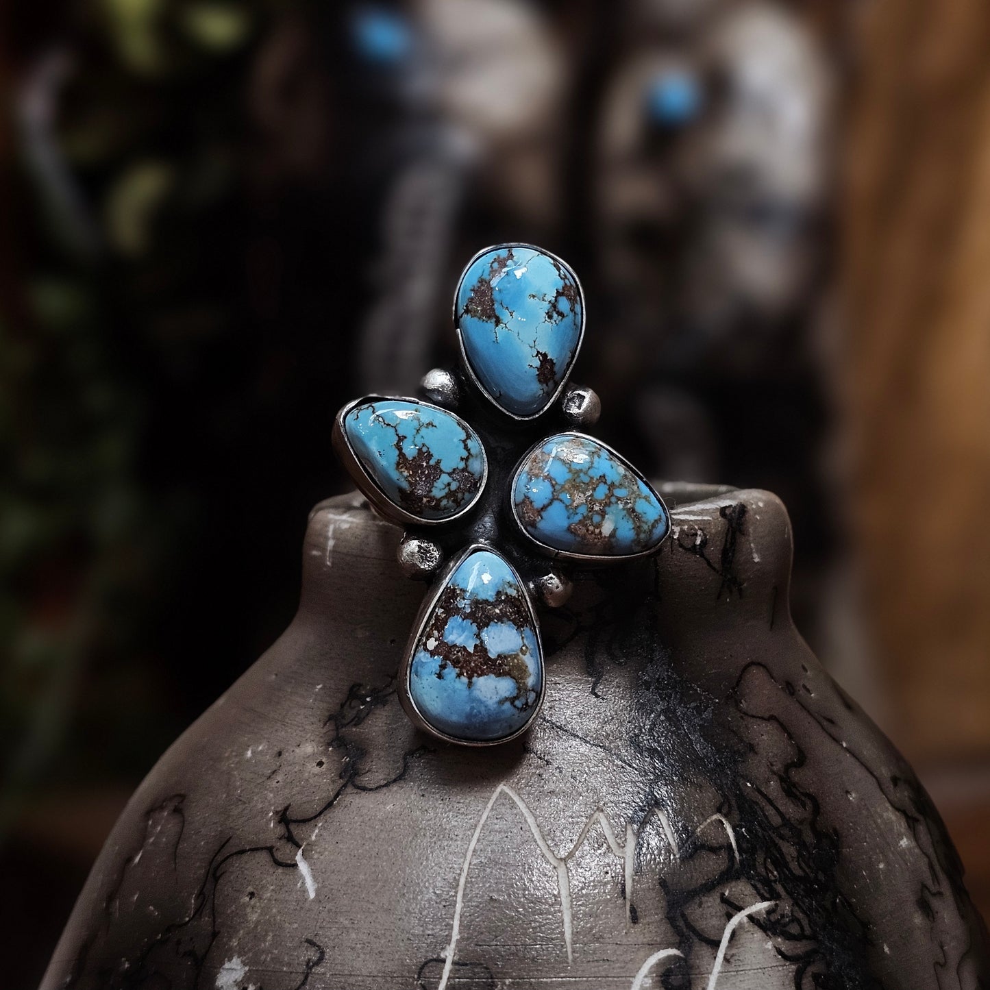 Adjustable Golden Hills Turquoise Ring