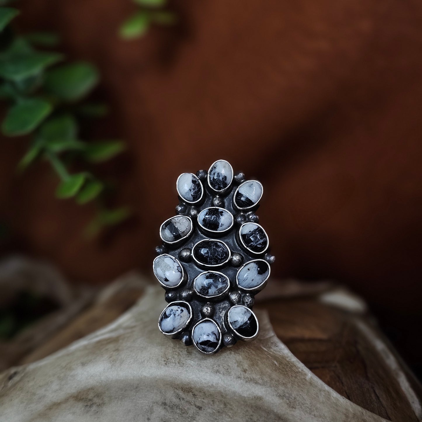 Adjustable White Buffalo Ring