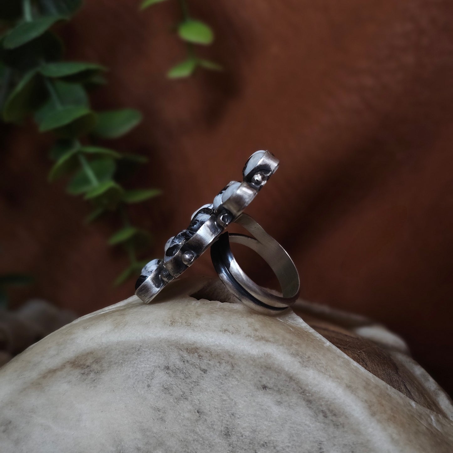Adjustable White Buffalo Ring
