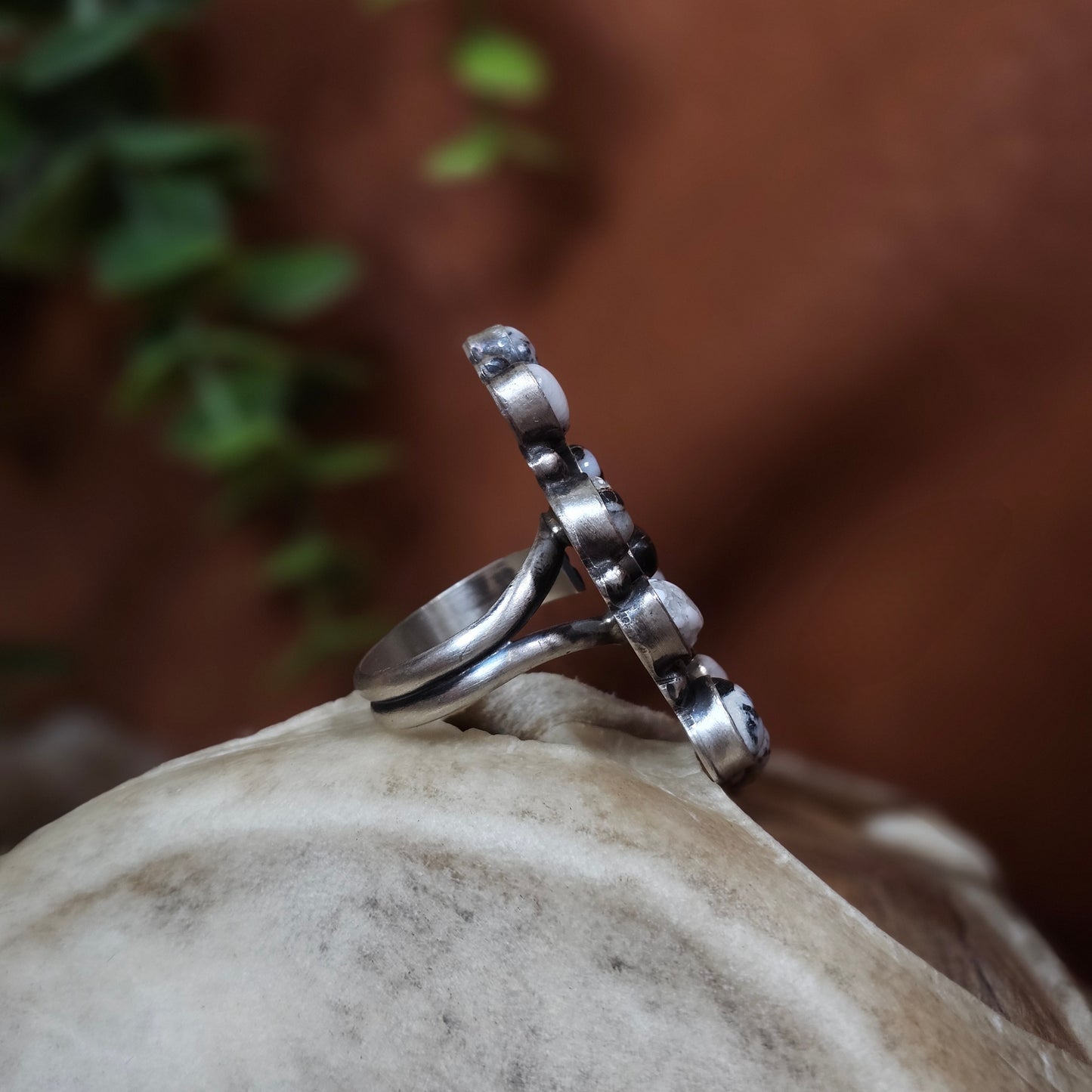 Adjustable White Buffalo Ring