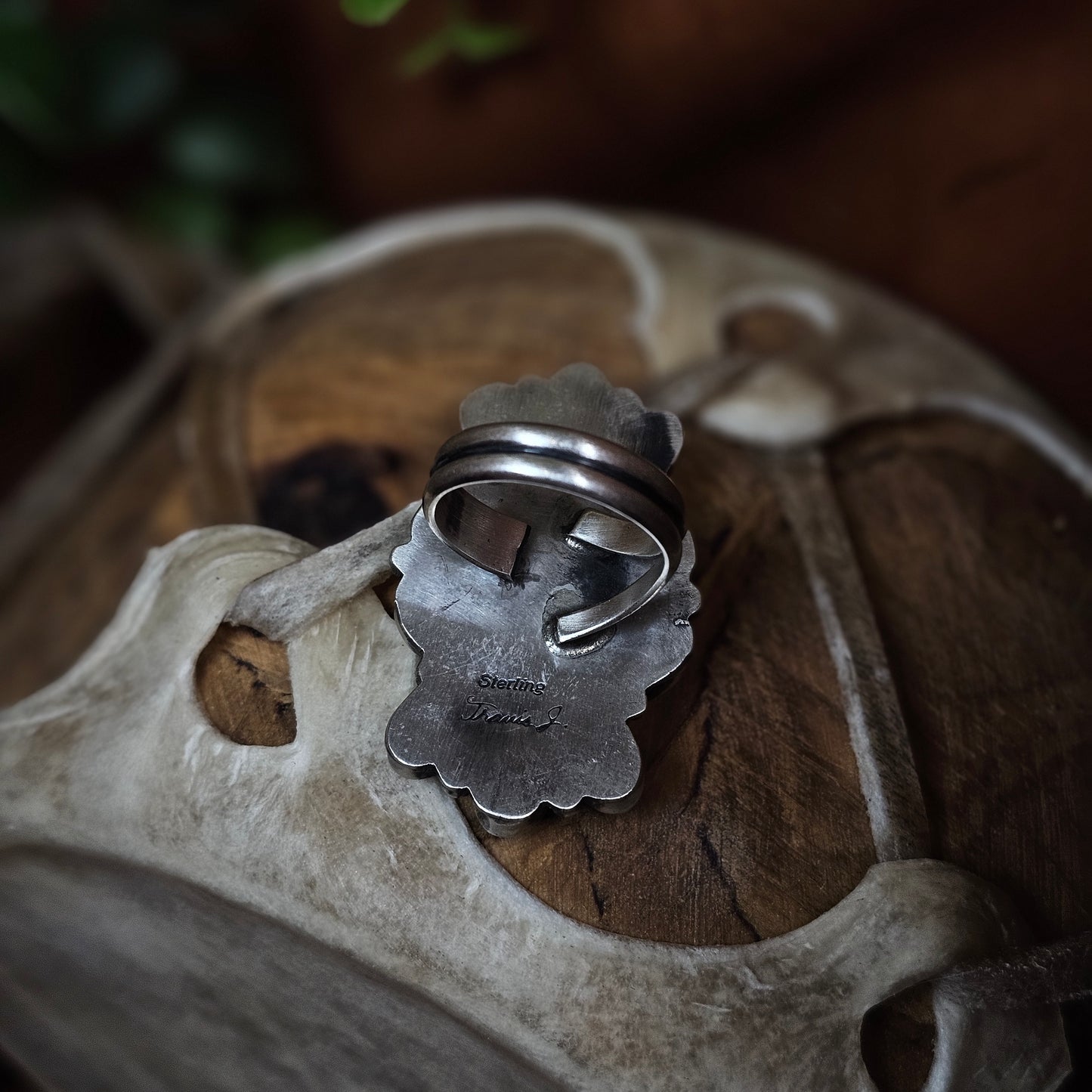 Adjustable White Buffalo Ring
