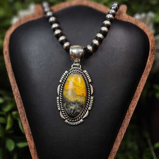 Bumble Bee Jasper Necklace