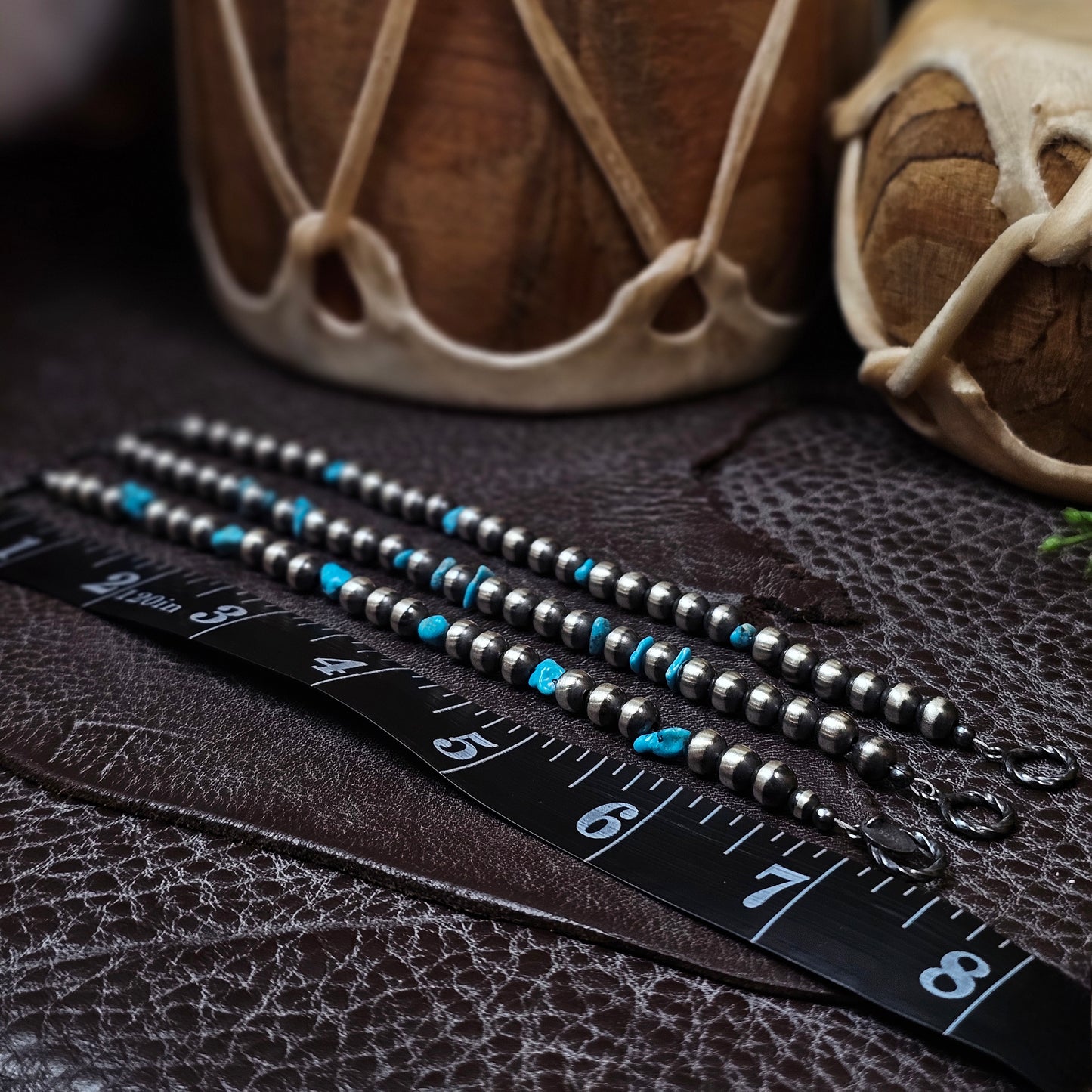 Navajo Pearl Bracelet w/ Kingman Turquoise - Various Styles