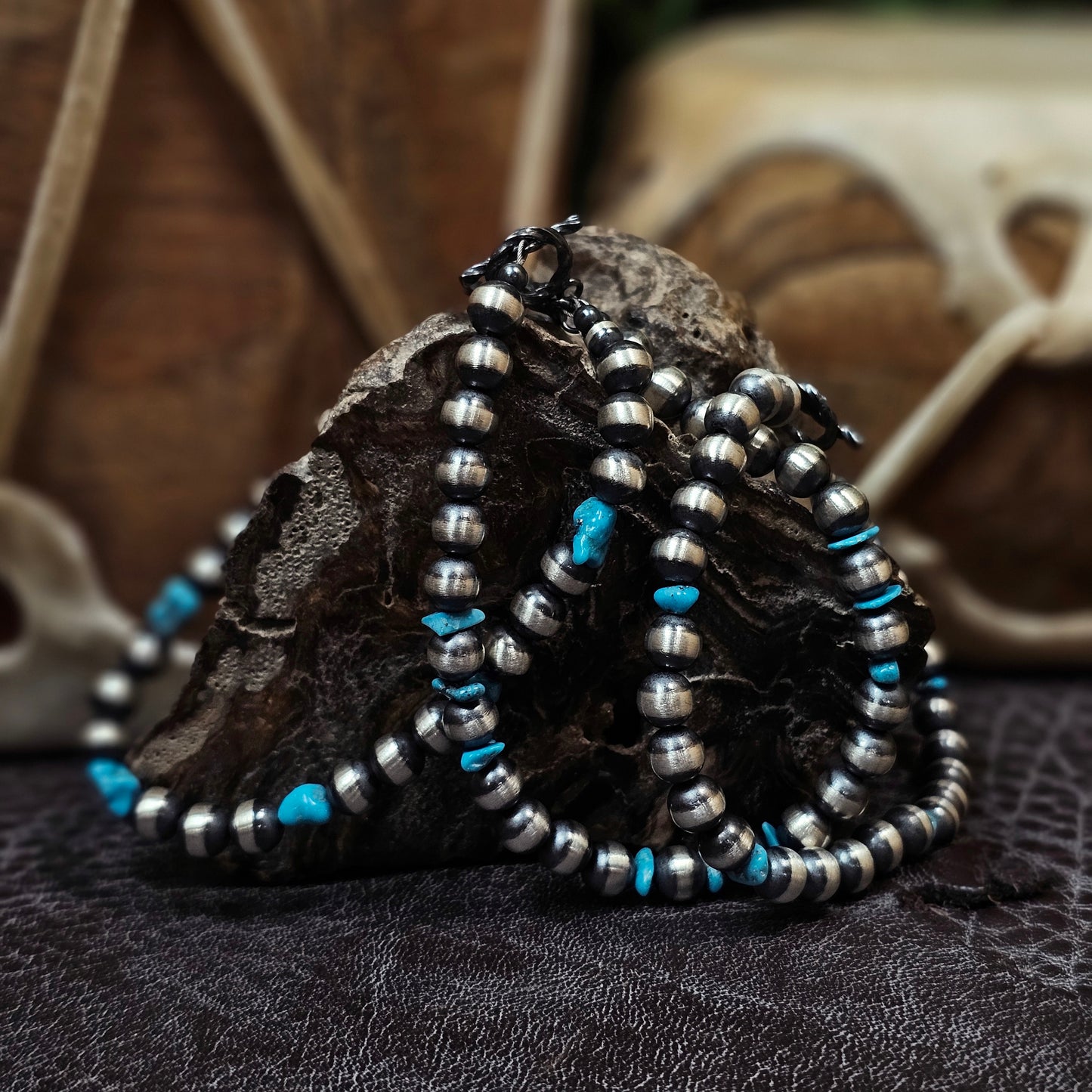 Navajo Pearl Bracelet w/ Kingman Turquoise - Various Styles