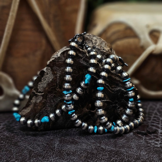 Navajo Pearl Bracelet w/ Kingman Turquoise - Various Styles