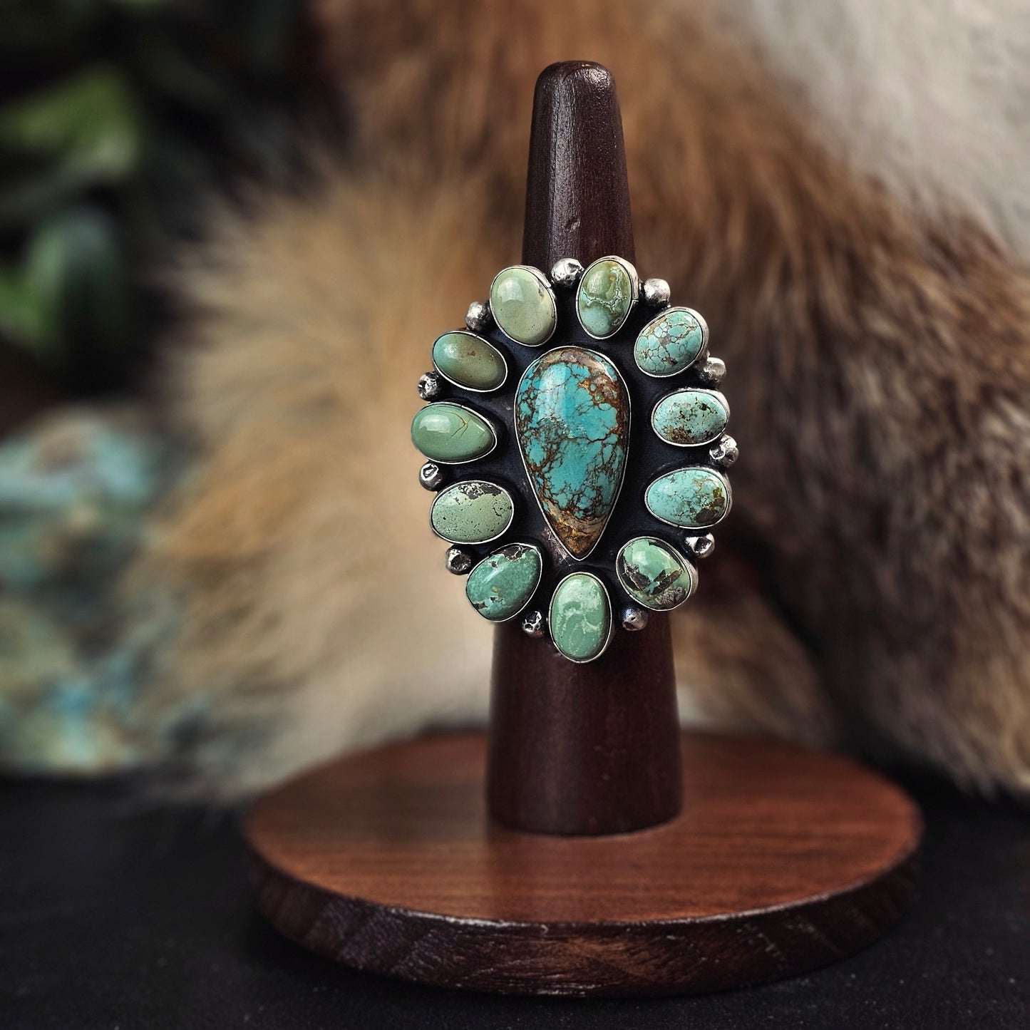 Adjustable Boulder Turquoise Ring