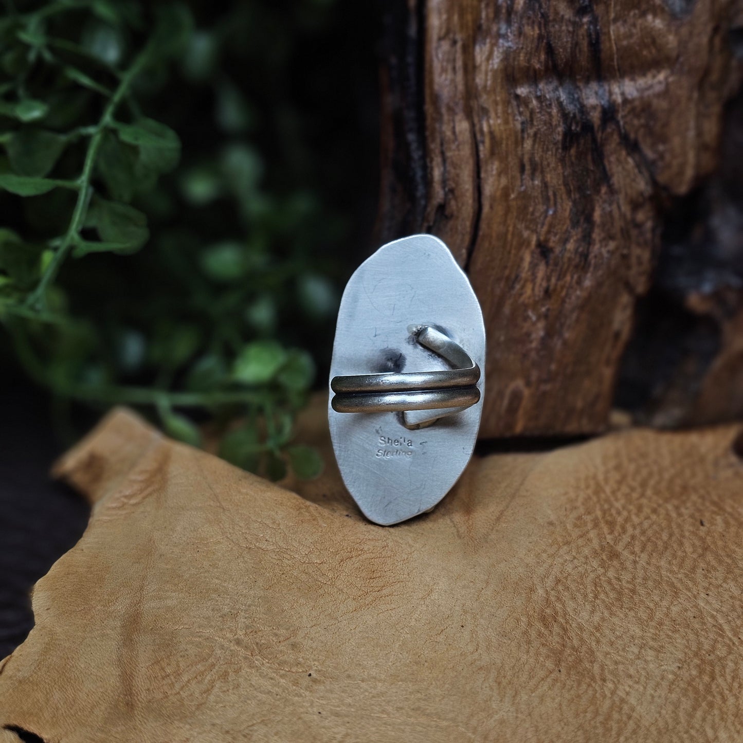 Adjustable White Buffalo Ring