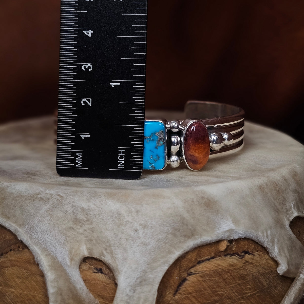 Spiny Oyster Bracelet w/ Kingman Turquoise