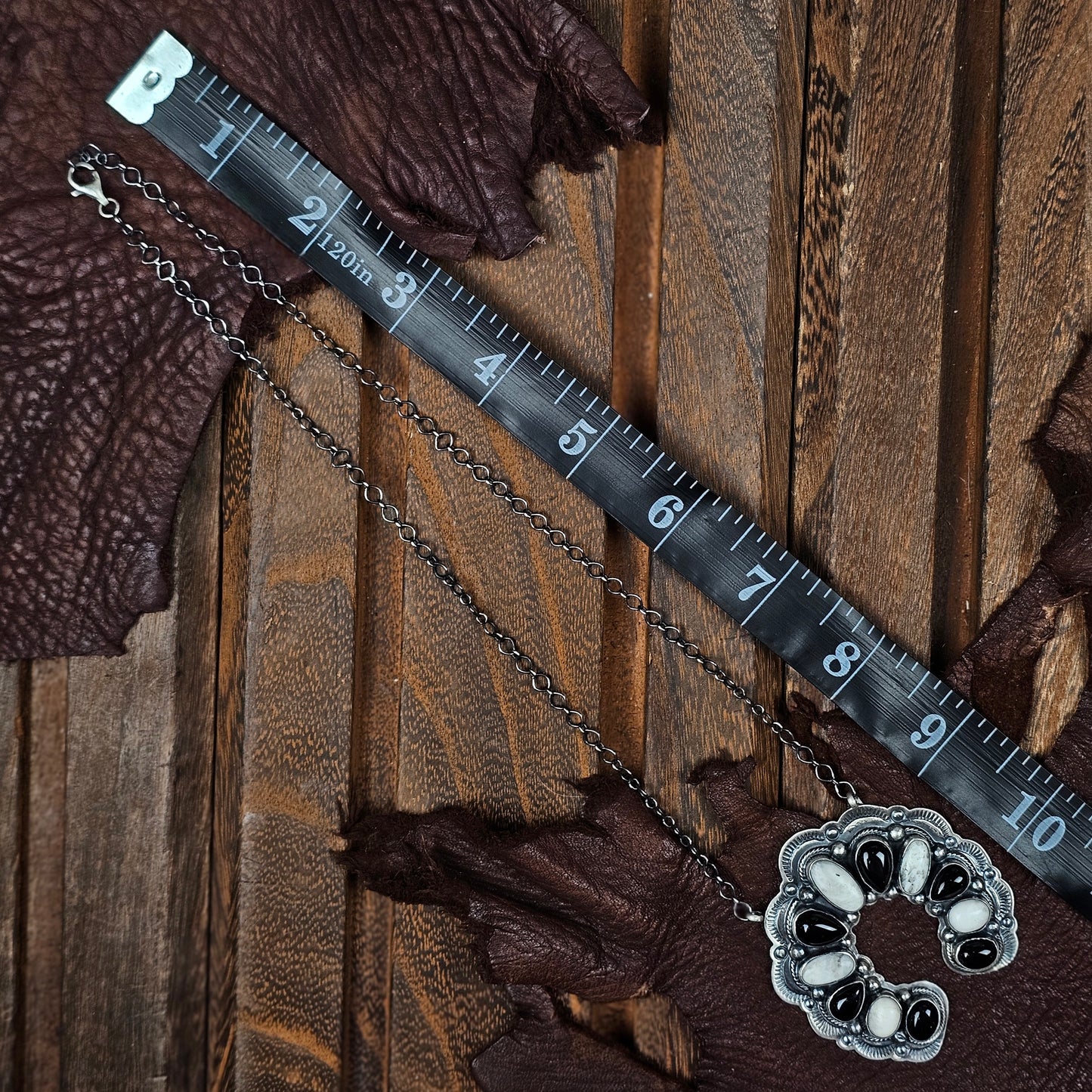 White Buffalo Necklace w/ Black Onyx