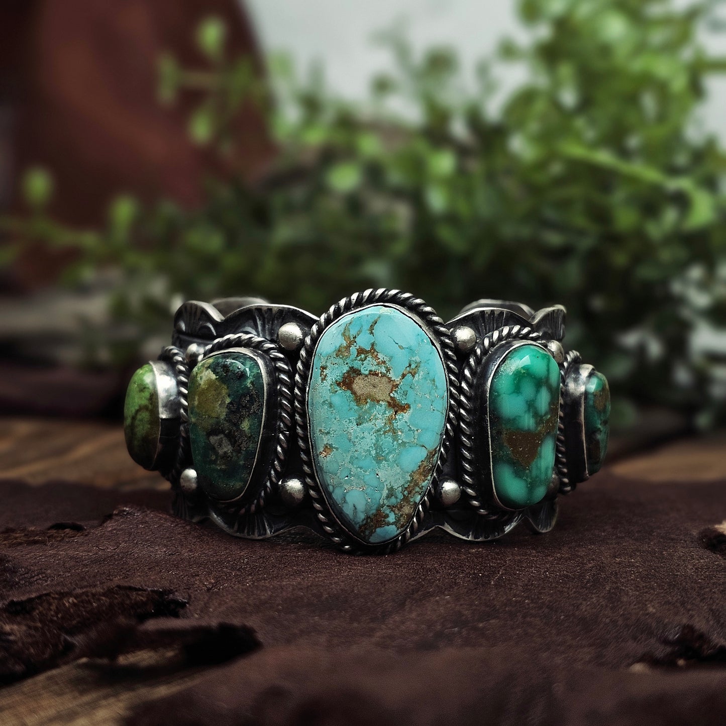Sierra Nevada Turquoise Bracelet w/ Emerald Valley and Royston Turquoise