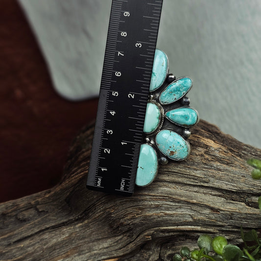 Adjustable White Water Turquoise Ring