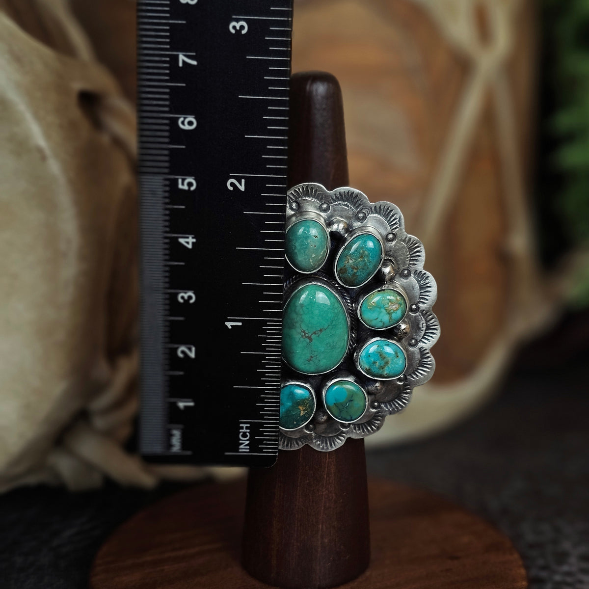 Adjustable Royston Turquoise Ring w/ Sierra Nevada Turquoise
