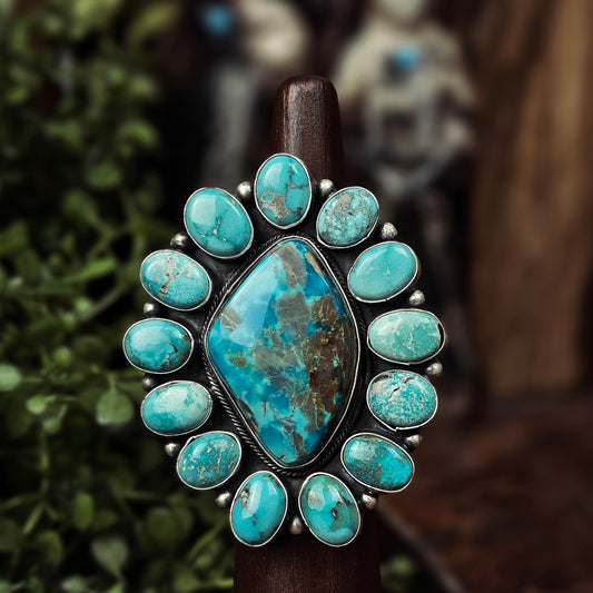 Kingman Turquoise Ring w/ White Water Turquoise - Size 10