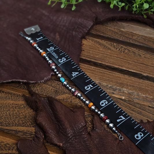 Navajo Pearl Bracelet w/ Kingman Turquoise and Spiny Oyster
