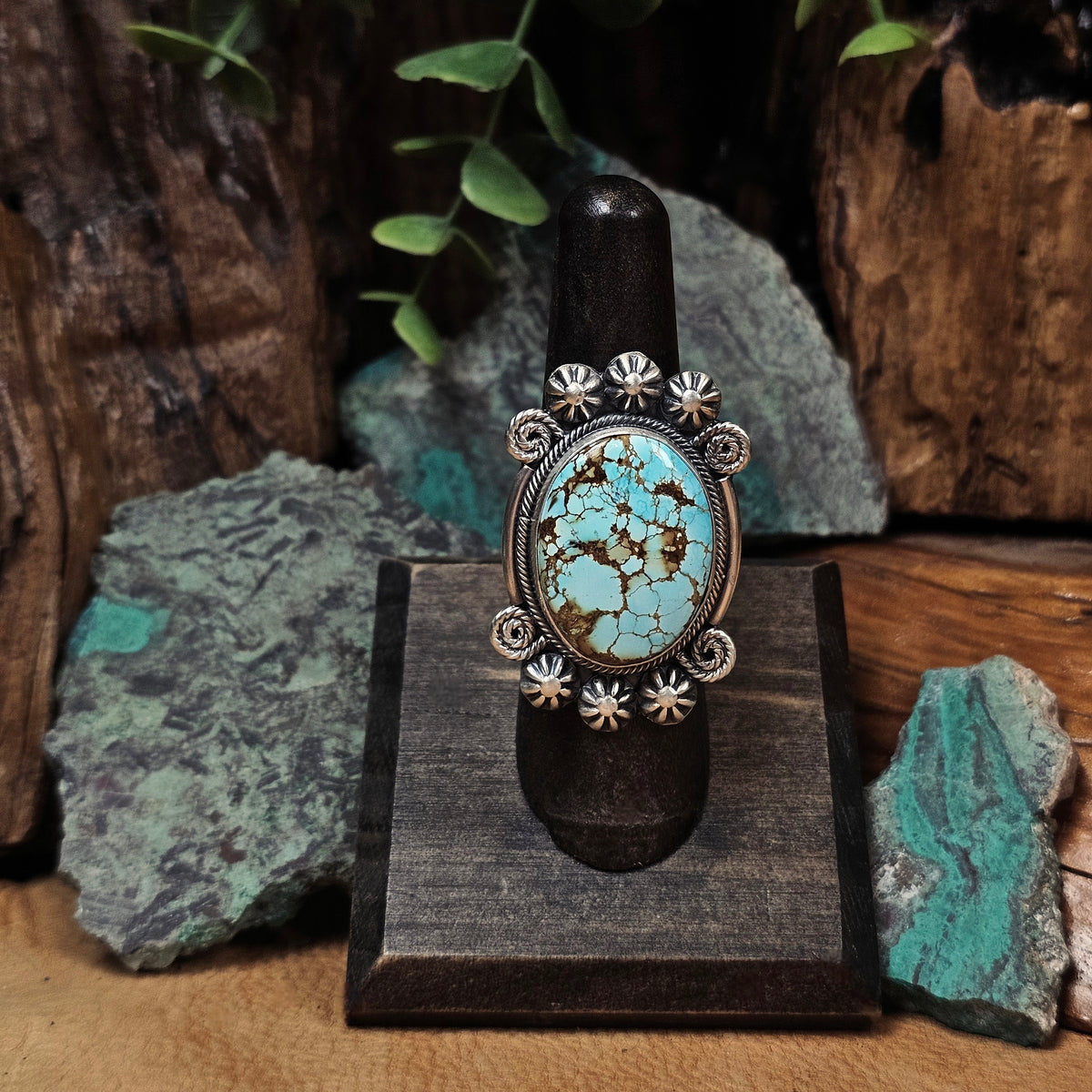 Number 8 Turquoise Ring - Size 6.5