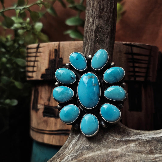 Adjustable Kingman Turquoise Ring