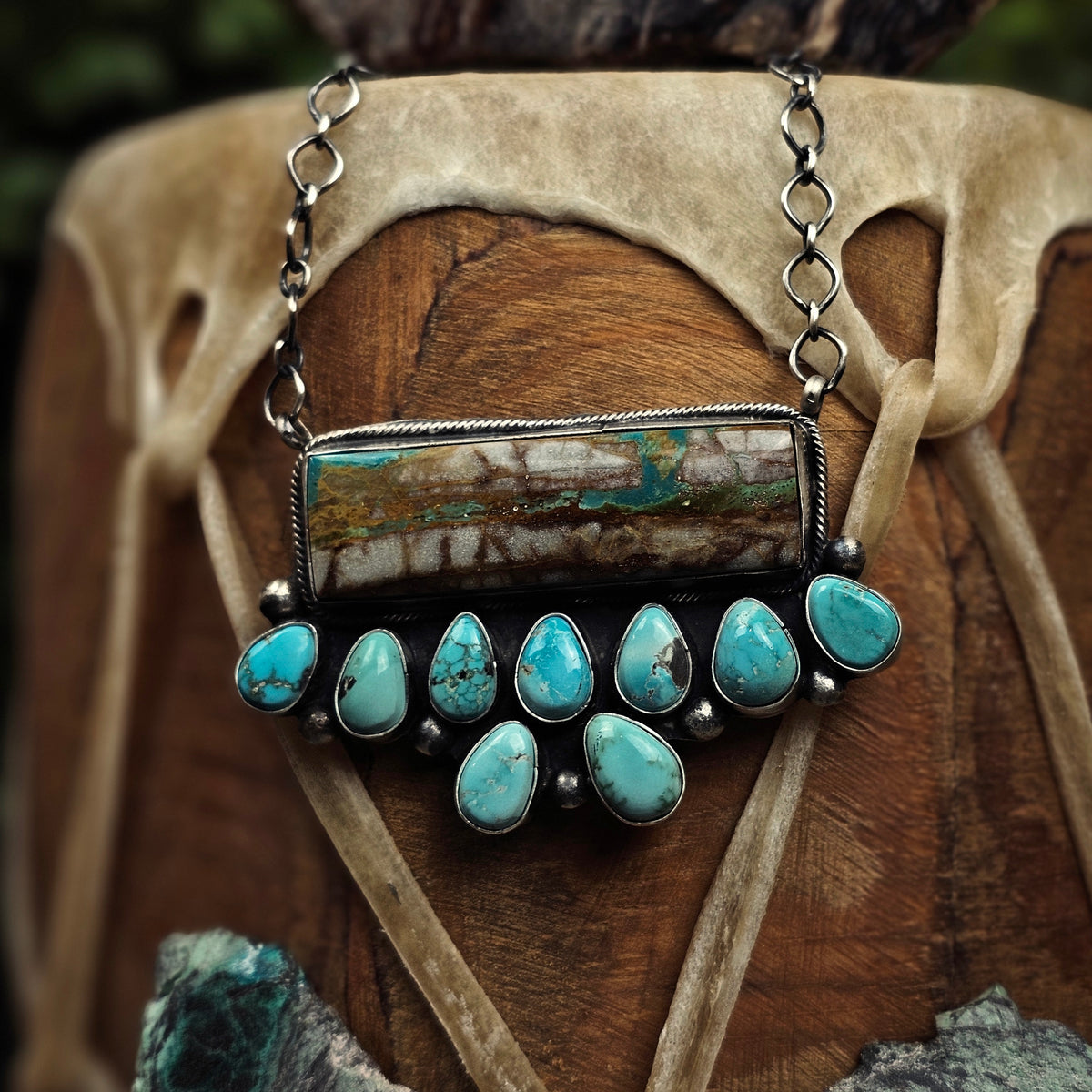 Boulder Turquoise Necklace w/ White Water Turquoise