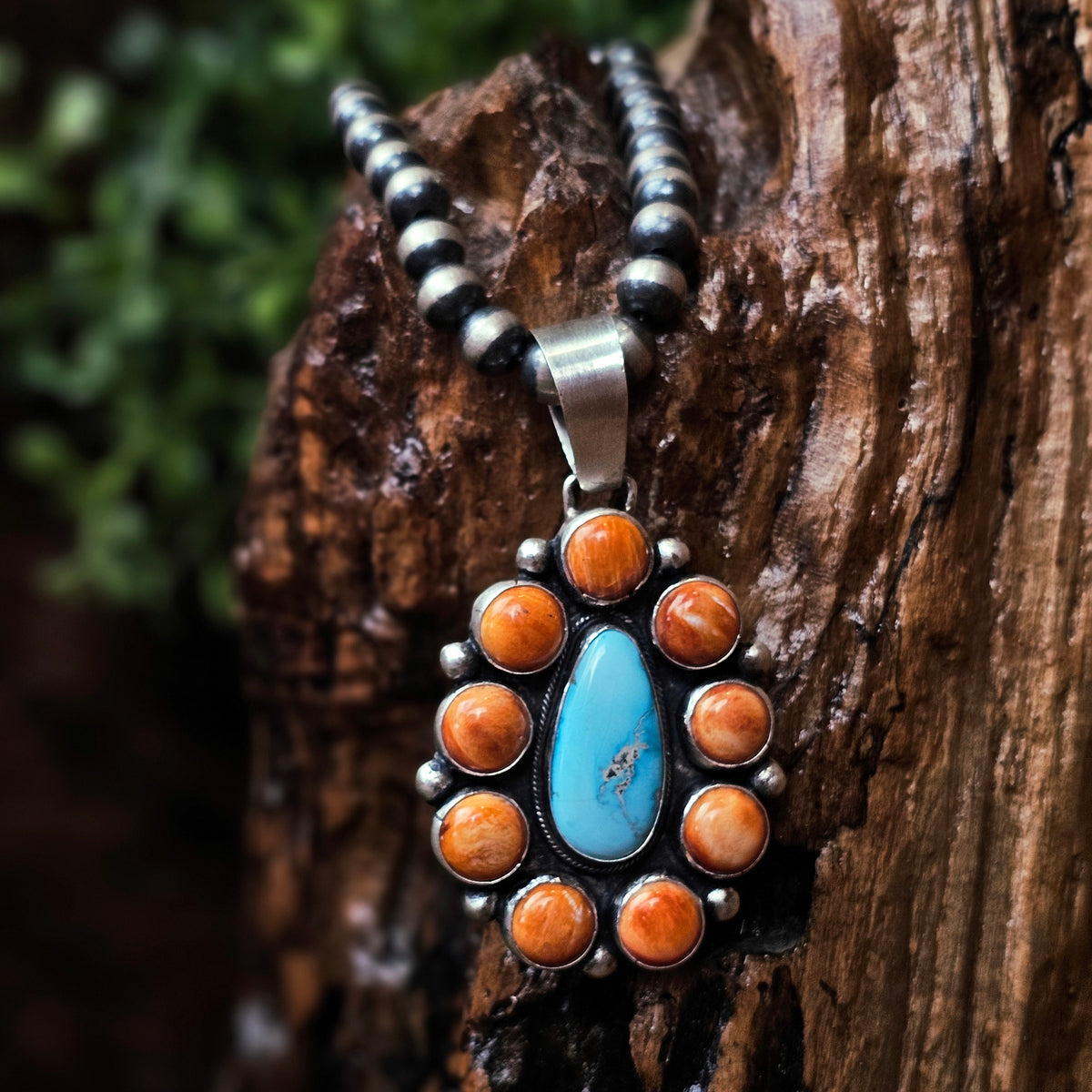 White Water Turquoise Necklace w/ Spiny Oyster