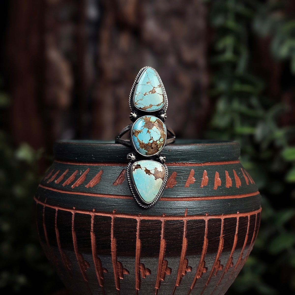 Number 8 Turquoise Ring - Size 10