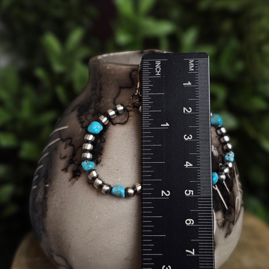 Navajo Pearl Earrings w/ Kingman Turquoise
