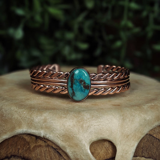 Copper Bracelet w/ Royston Turquoise