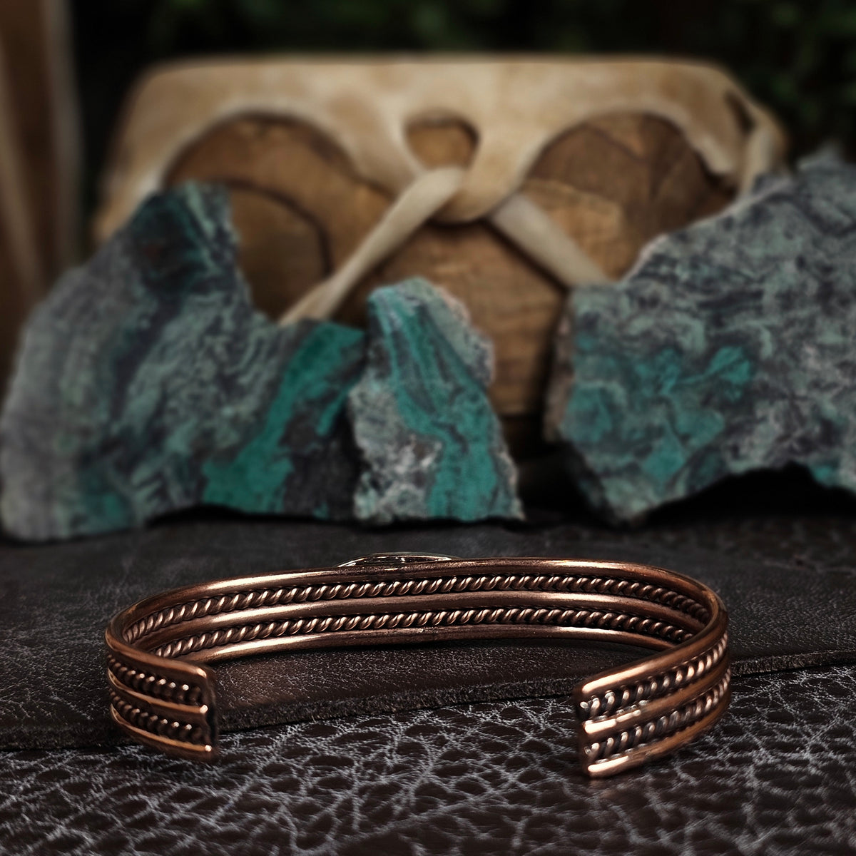 Copper Bracelet w/ Kingman Turquoise