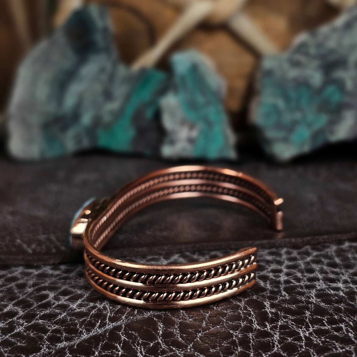 Copper Bracelet w/ Kingman Turquoise