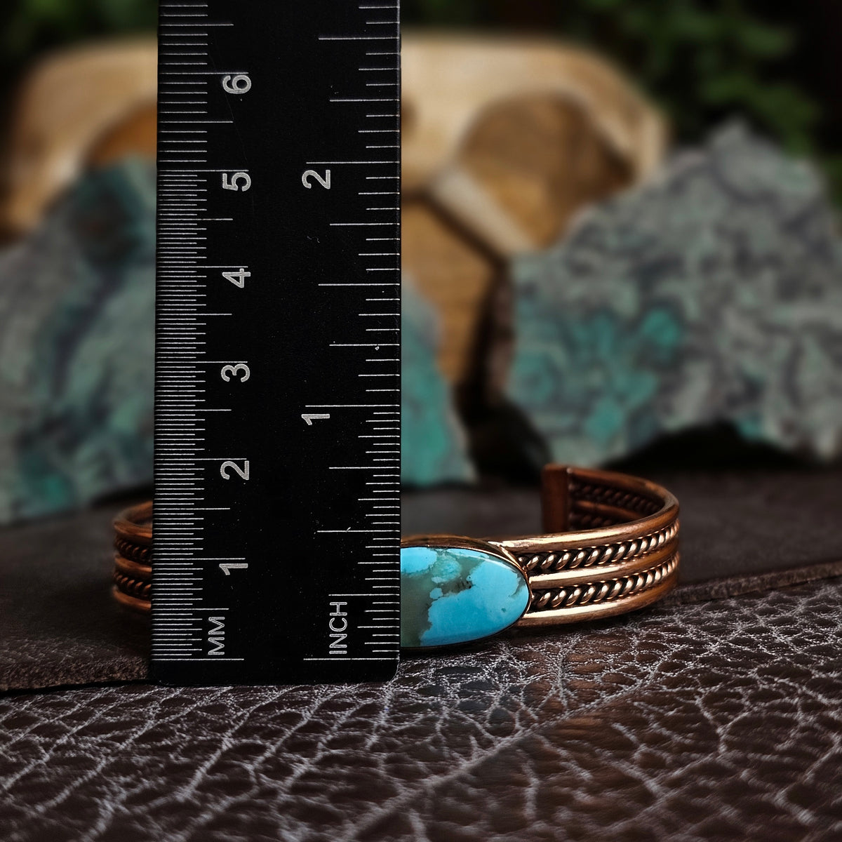 Copper Bracelet w/ Kingman Turquoise