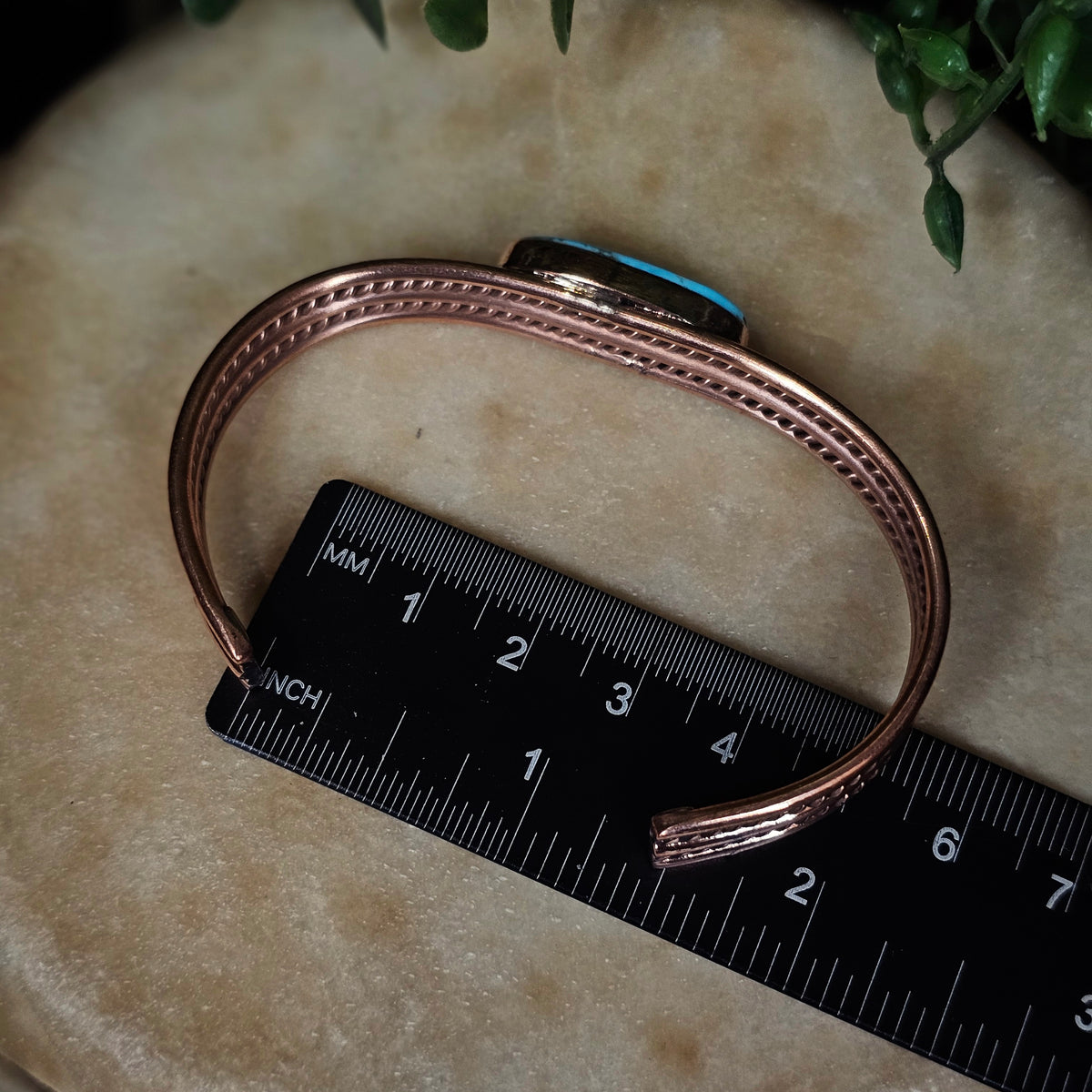 Copper Bracelet w/ Kingman Turquoise