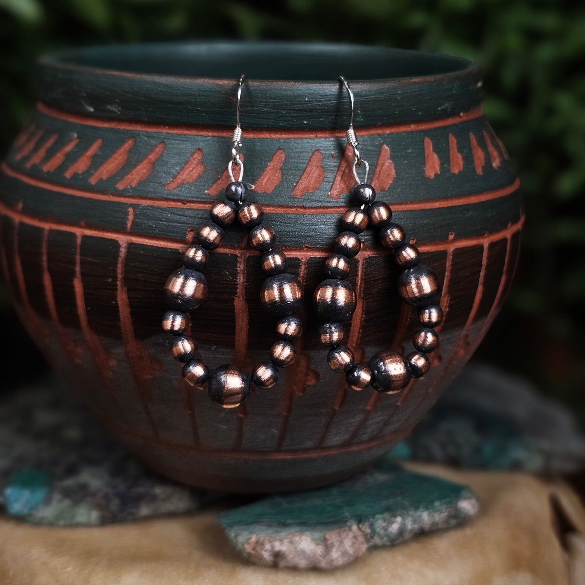 Navajo Pearl Earrings w/ Copper