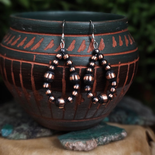 Navajo Pearl Earrings w/ Copper