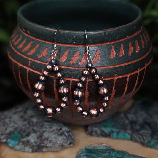 Navajo Pearl Earrings w/ Copper